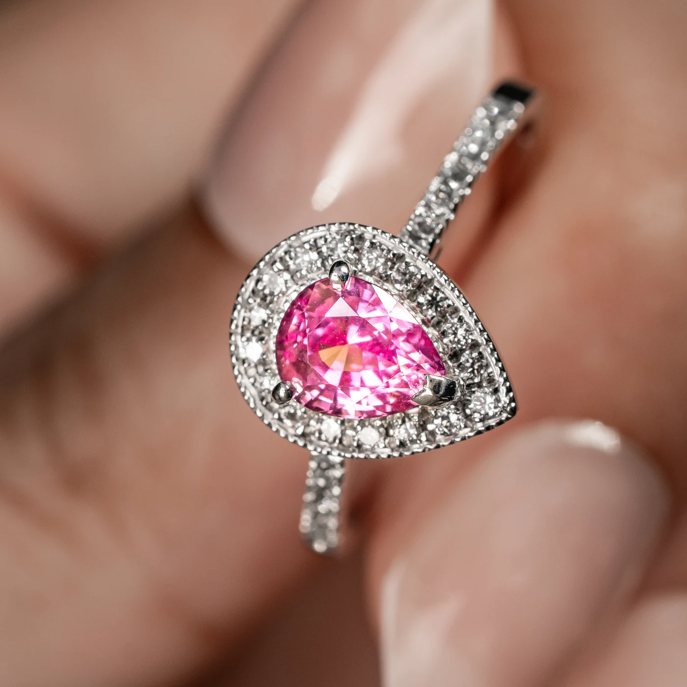 Pink Pear-Cut Gemstone